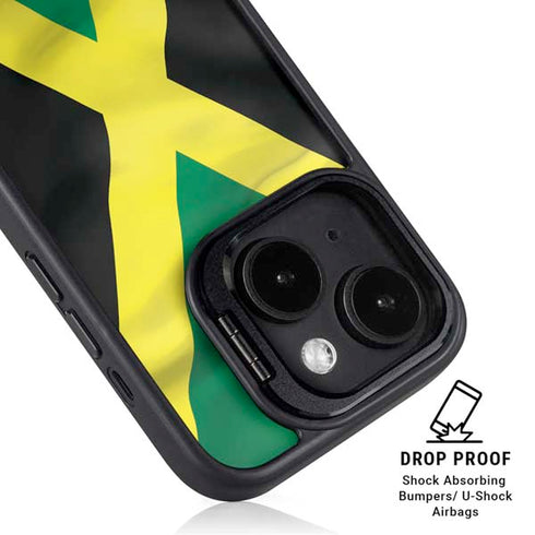 Jamaica Flag iPhone 15 Plus Kickstand Case